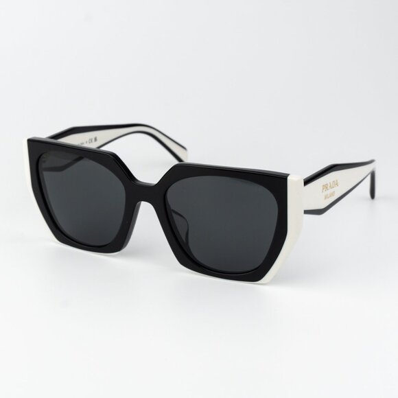 Prada Women Sunglasses Black Squared PR15WSF 09Q5S0 BRAND NEW - Picture 4 of 10